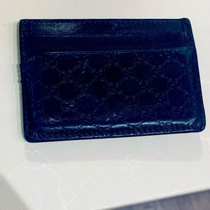 Gucci black leather money clip